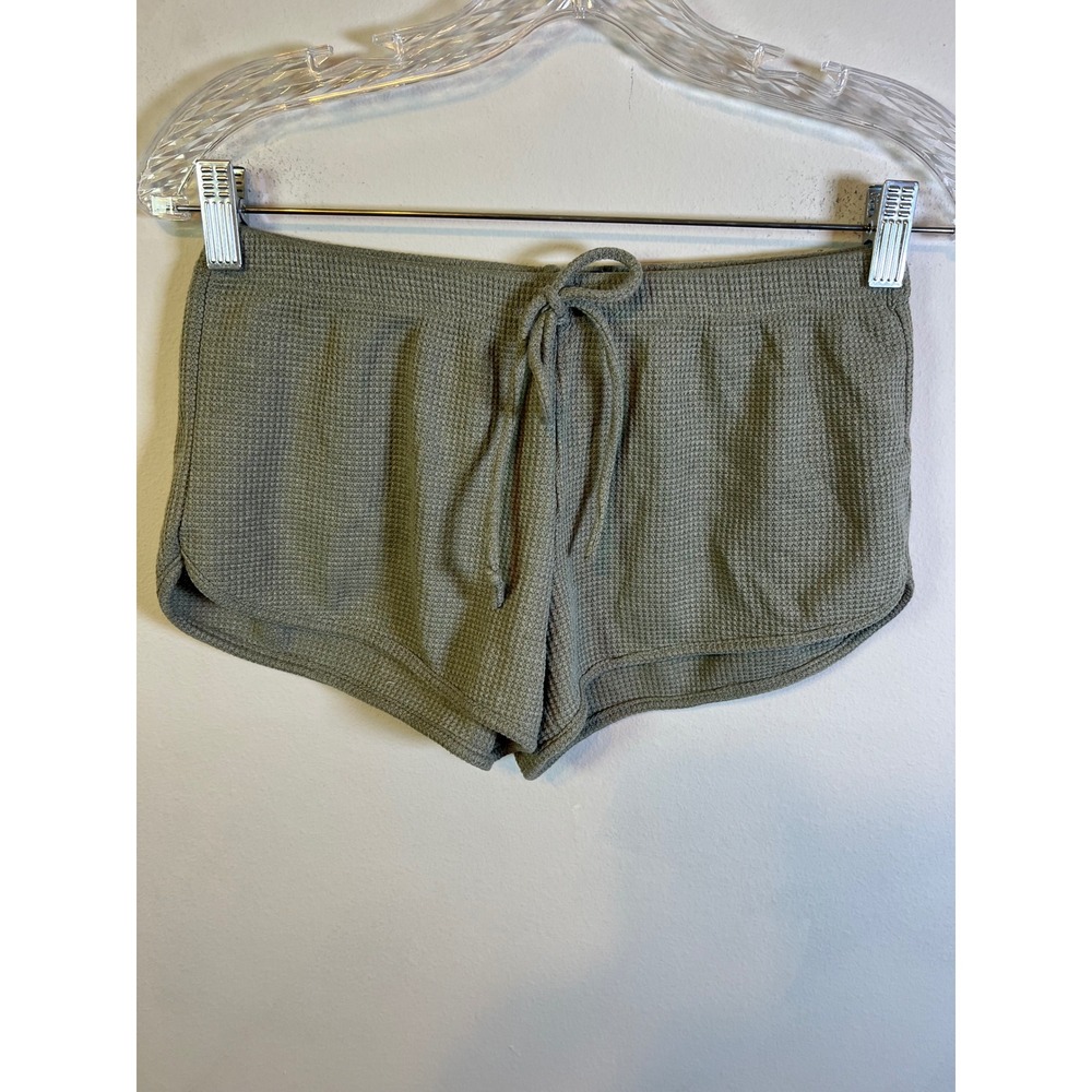 Unbranded Women Lounge Shorts Waffle Knit Olive‎ Green Size Small